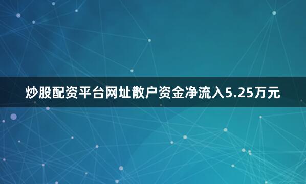 炒股配资平台网址散户资金净流入5.25万元